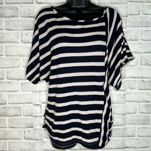 Perseption Women Asymmetrical Striped Shirt Top Size XL